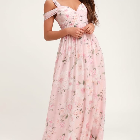 COPY - Lulus Make me Move Pink Floral Maxi Dress - Picture 1 of 4